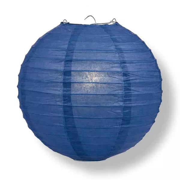 Navy Blue Round Chinese Paper Lantern - 4 Sizes