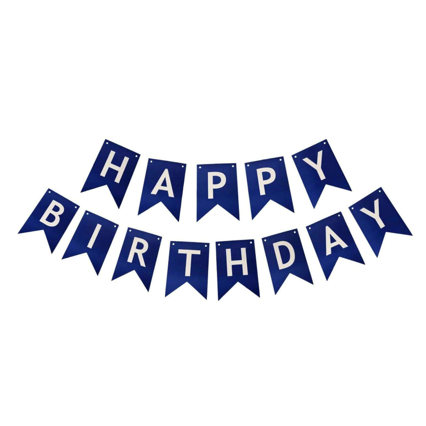 Navy Blue Happy Birthday Paper Bunting Banner