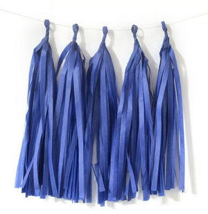 navy blue Tissue Paper Tassel Garlands - Online Party Supplies