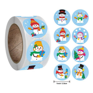 Style O - Round Christmas Stickers For Kids - Christmas Gift Packaging and Wrapping Supplies