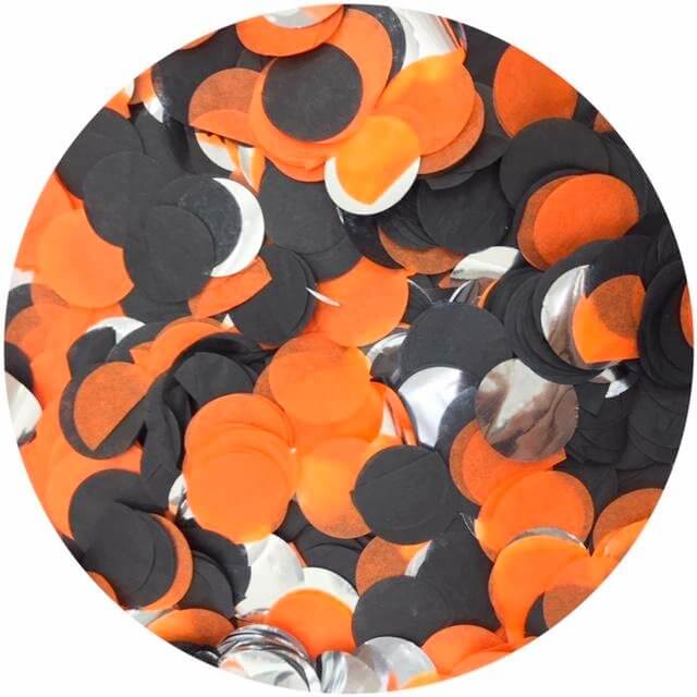 Halloween Themed Party Confetti Table Scatters - Orange, Black & Silver