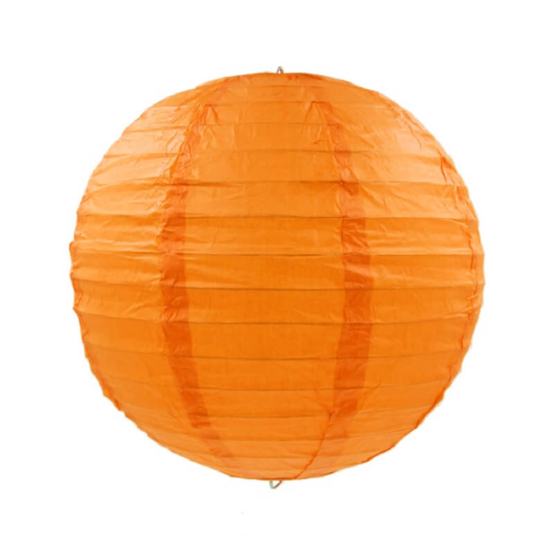 Orange Round Chinese Paper Lantern - 4 Sizes