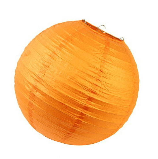 Orange Round Chinese Paper Lantern - 4 Sizes