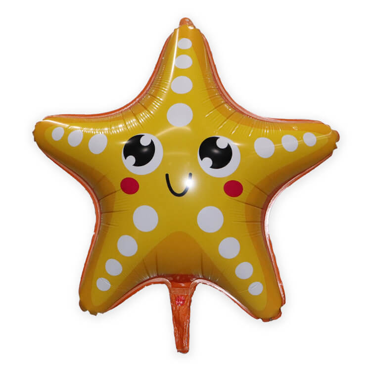 Jumbo Orange Starfish Shaped Foil Balloon