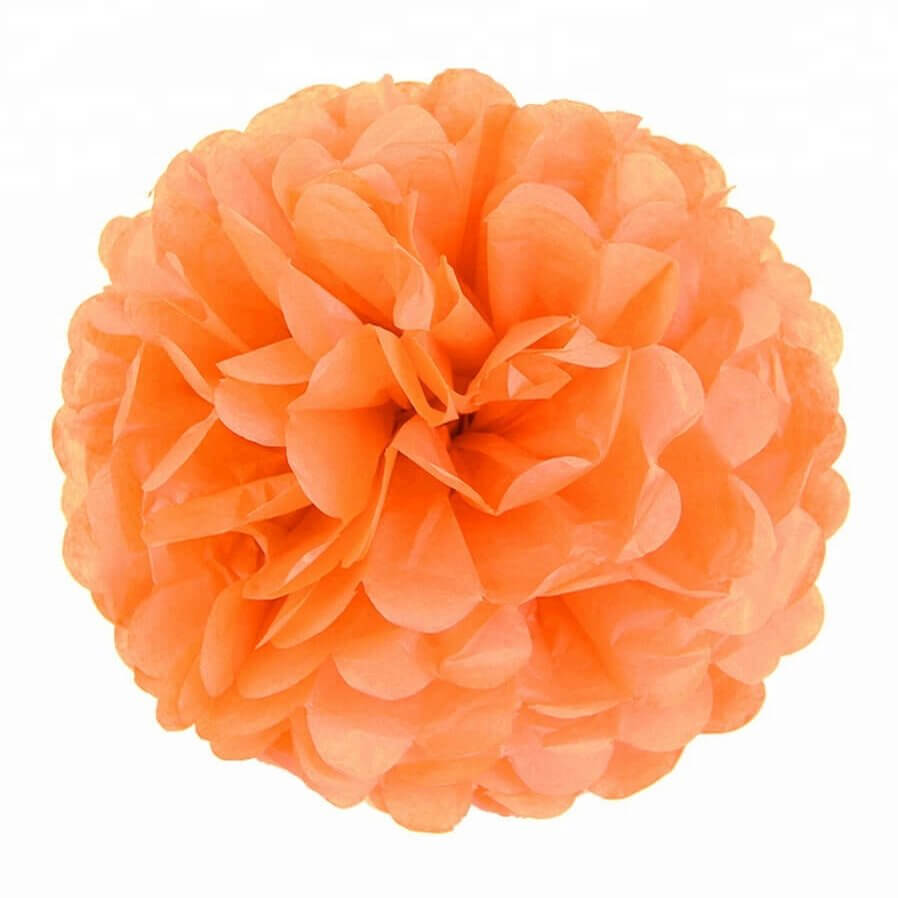 orange Tissue Paper Pom Poms Pompoms Balls Flowers Party Hanging Decorations