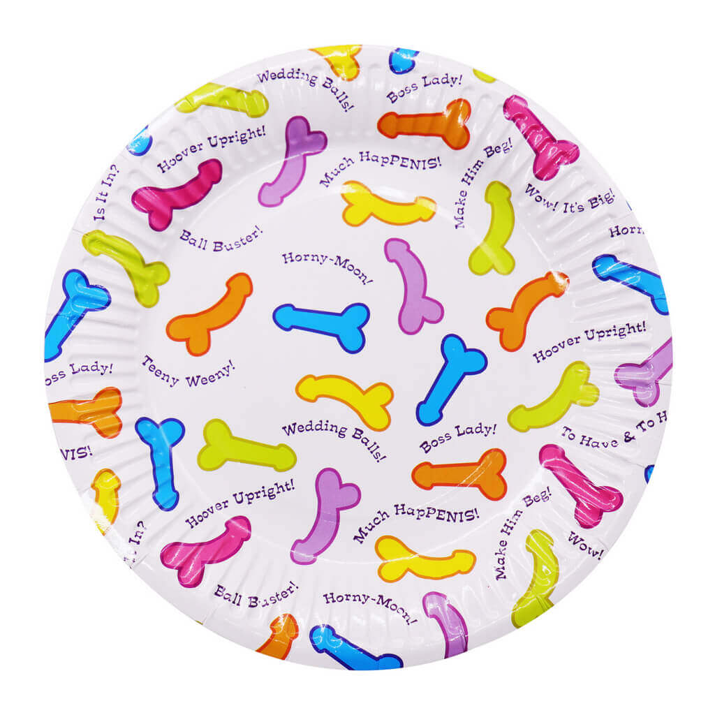 Disposable Naughty Adult Hen Party Penis Paper Plates (Pack of 6)