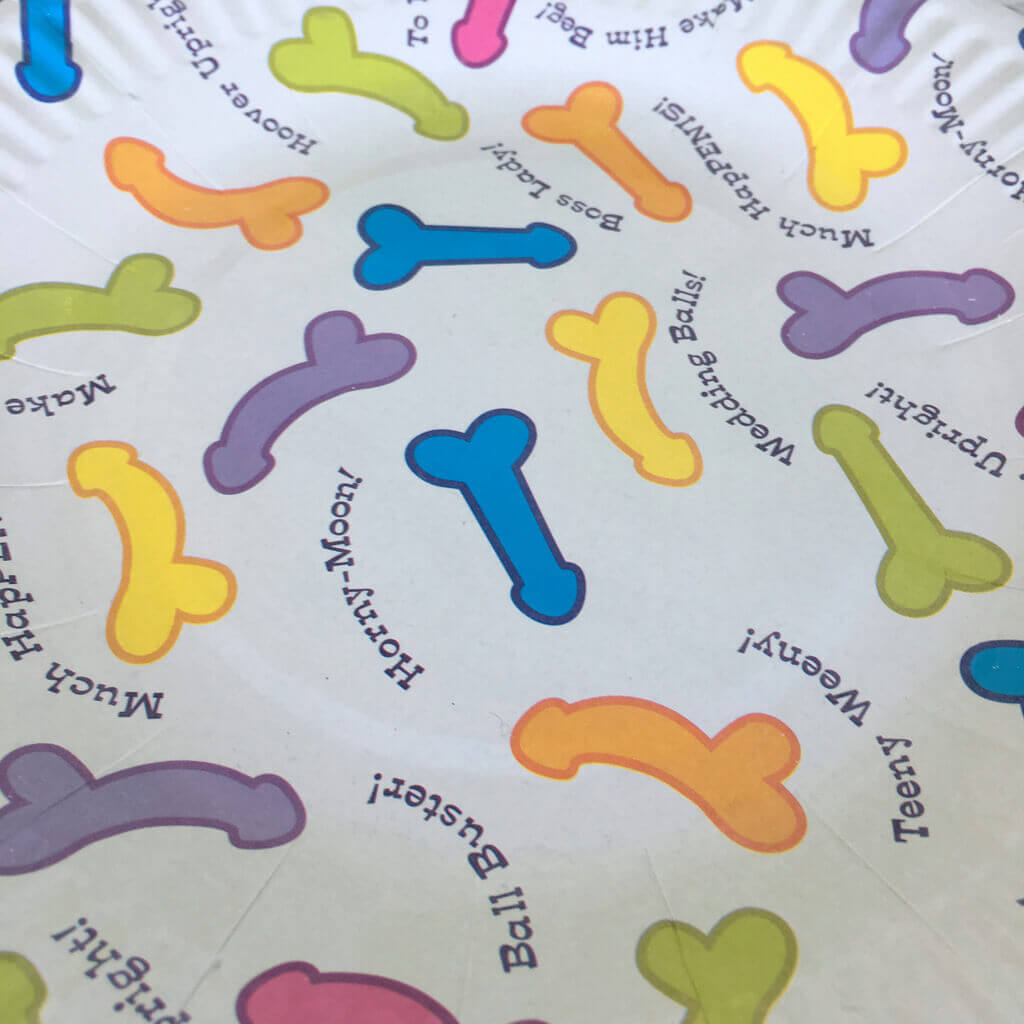Disposable Naughty Adult Hen Party Little Dick Penis Paper Plates (Pack of 6)