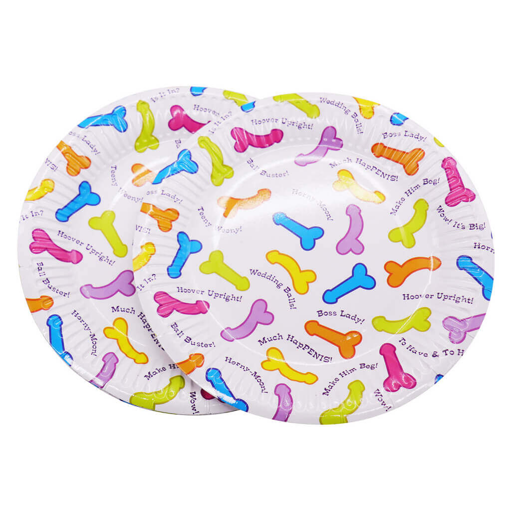 Disposable Naughty Adult Party Hens Party Penis Paper Plates (Pack of 6)
