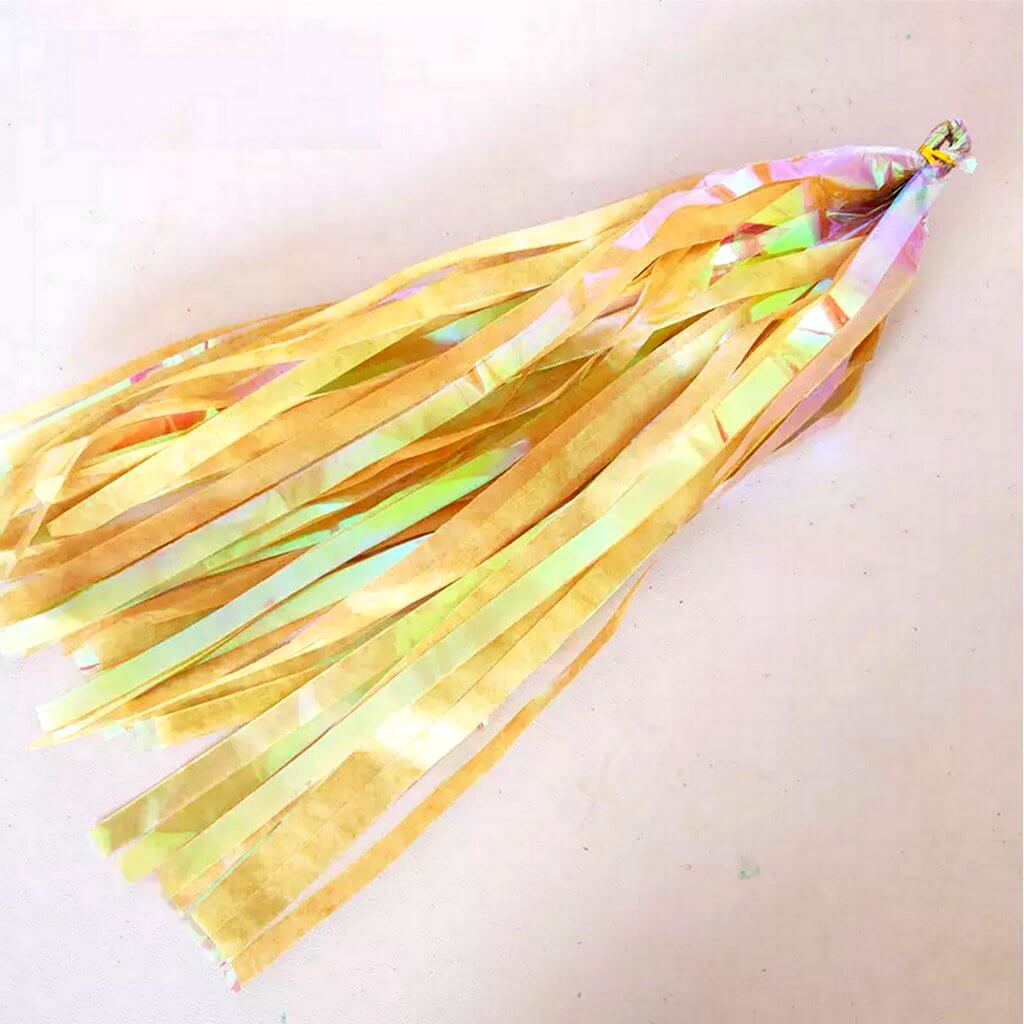 Online Party Supplies Iridescent khaki Tassel Garland (Pack of 5)
