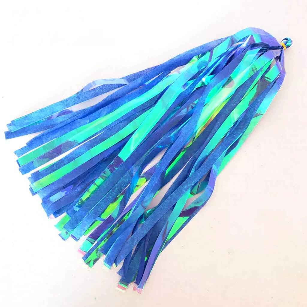 Online Party Supplies Iridescent Seafoam navy blue Tassel Garland (Pack of 5)