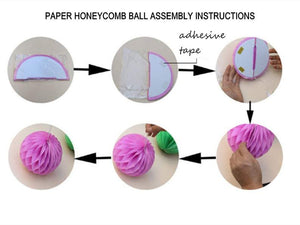 how to assemble decorative party paper honeycomb balls