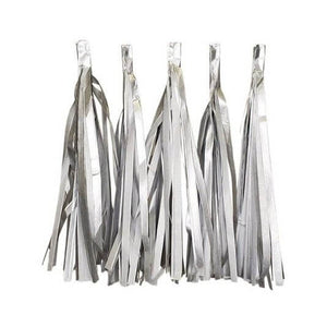 paper metallic silver Tissue Tassel Garlands - Online Party Supplies