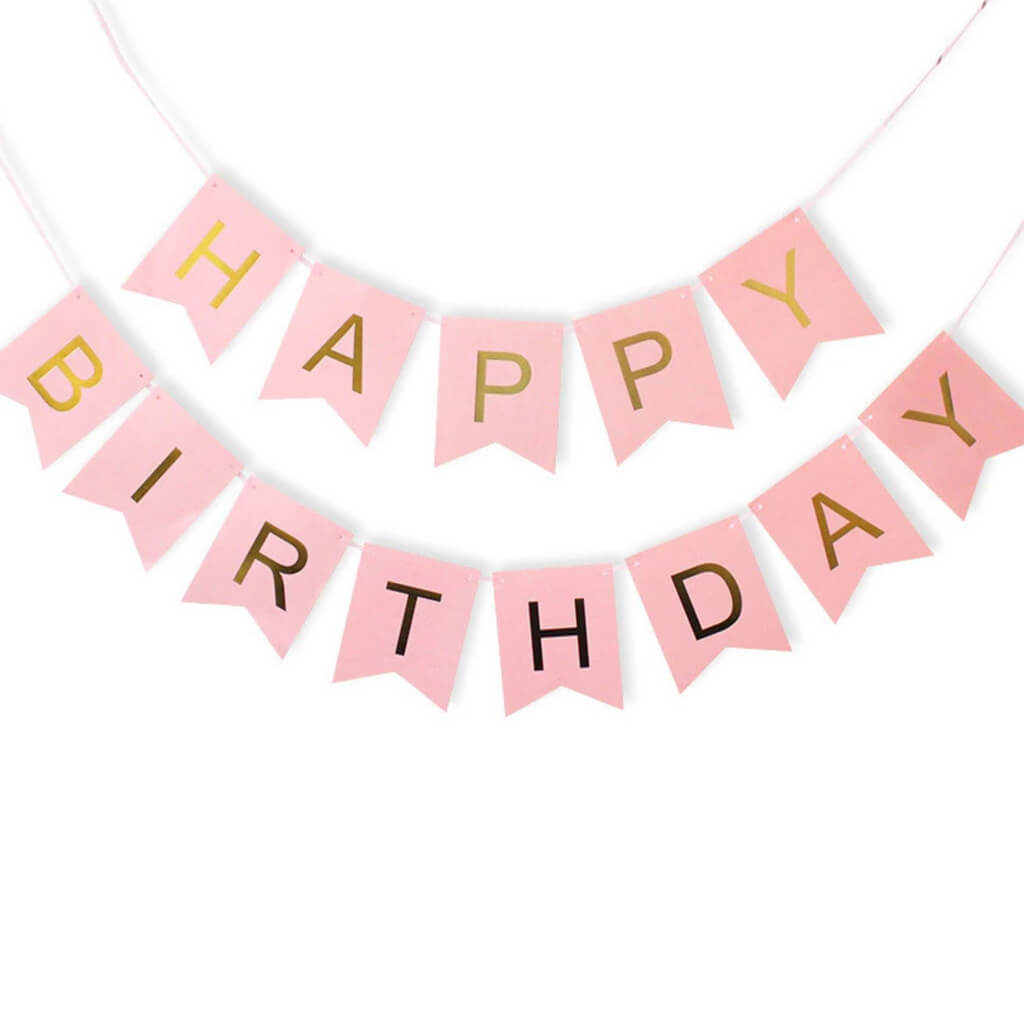 Happy Birthday Bunting Banner - Pastel Hanging Letters Party Decoration  Garland
