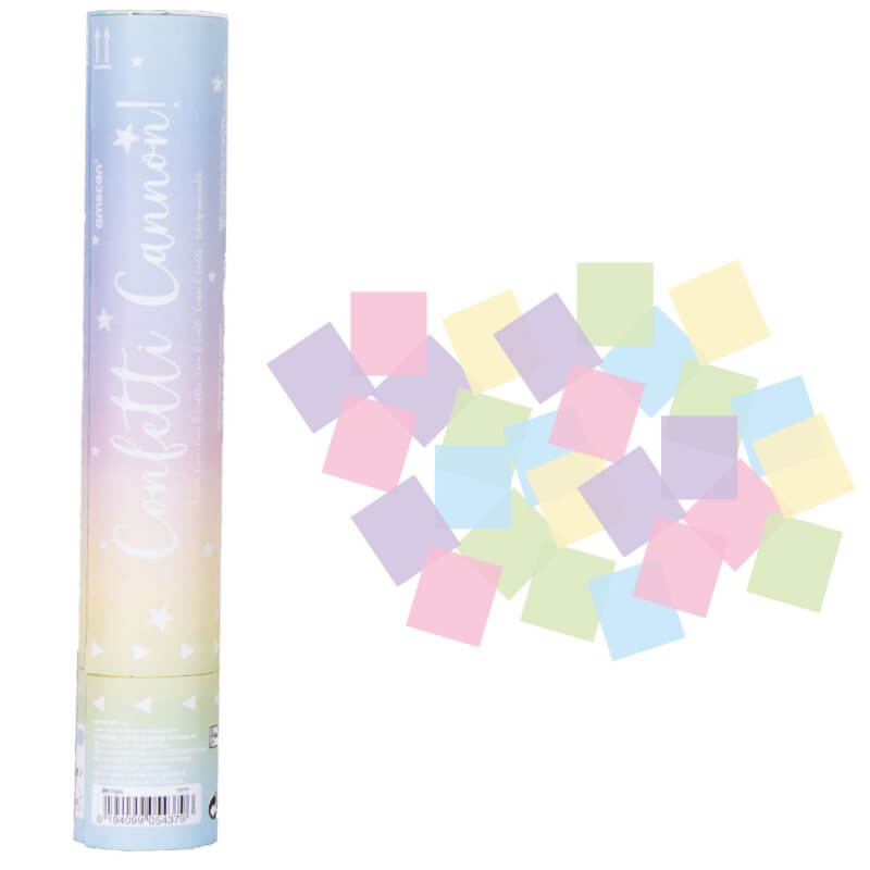 Amscan Confetti Cannon Pastel Rainbow Colours 24cm Party Popper