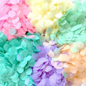 20g Round Circle Tissue Paper Party Confetti Table Scatters - Pastel Rainbow