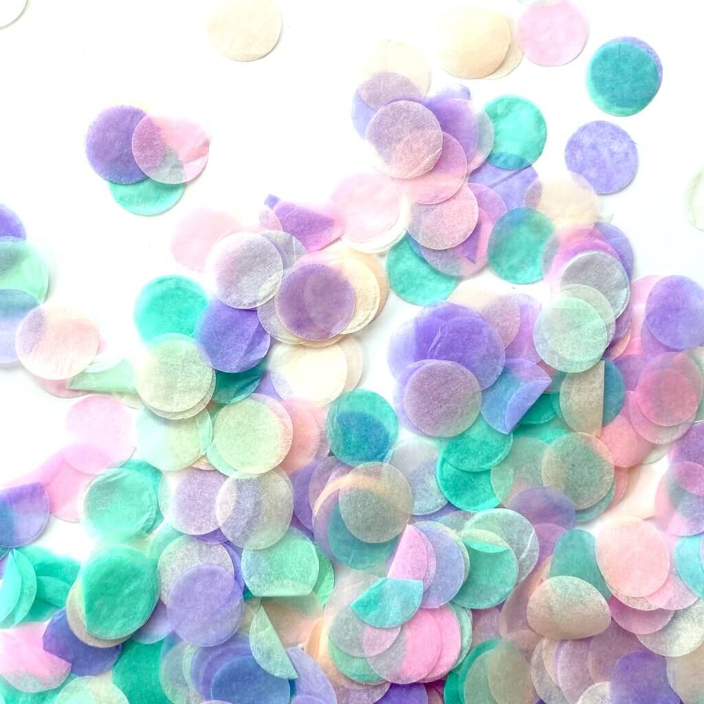 20g Round Circle Tissue Paper Party Confetti Table Scatters - Pastel Rainbow