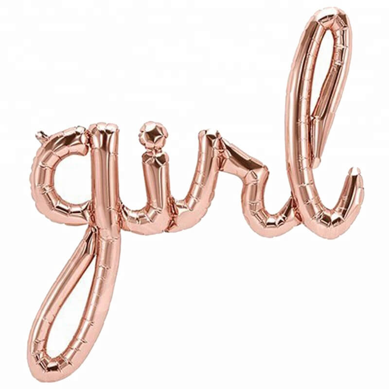 Online Party Supplies Australia Rose Gold 'Girl' Script Baby Shower Foil Balloon Banner