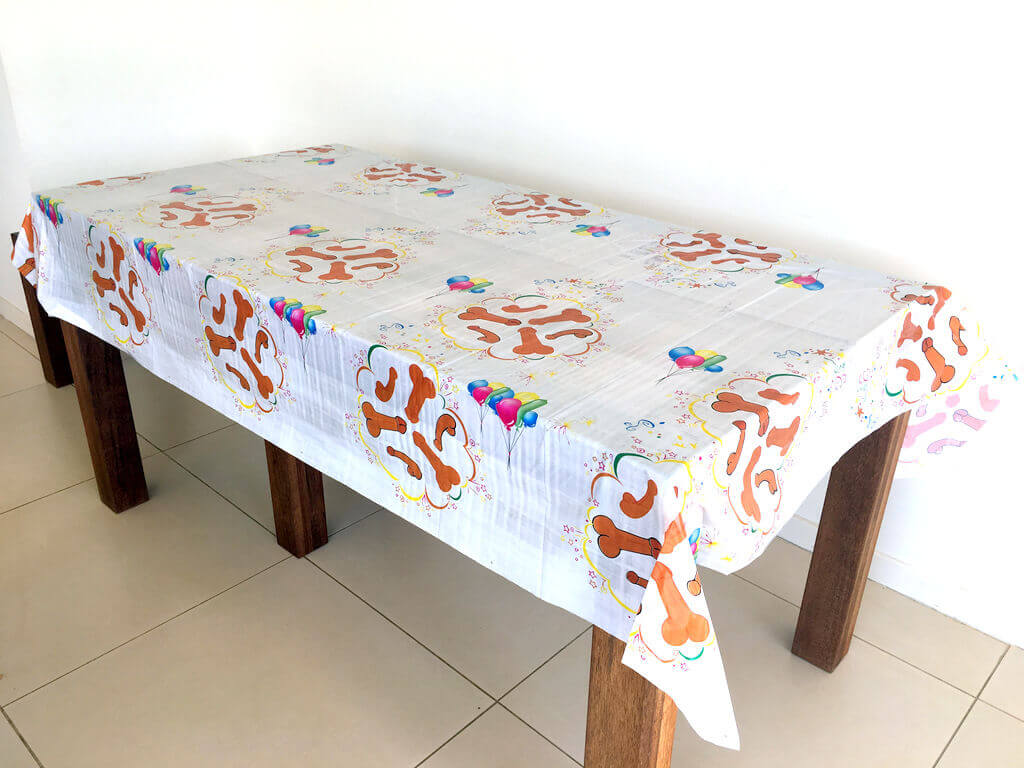 185cm x 132cm Online Party Supplies Naughty Hen Party Penis Tablecloth