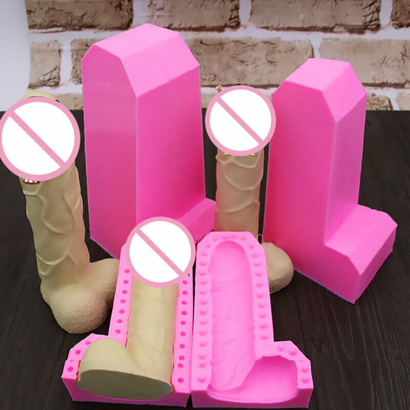 Online Party Supplies 3D Penis Shaped Silicone Candle Soap Chocolate Mold