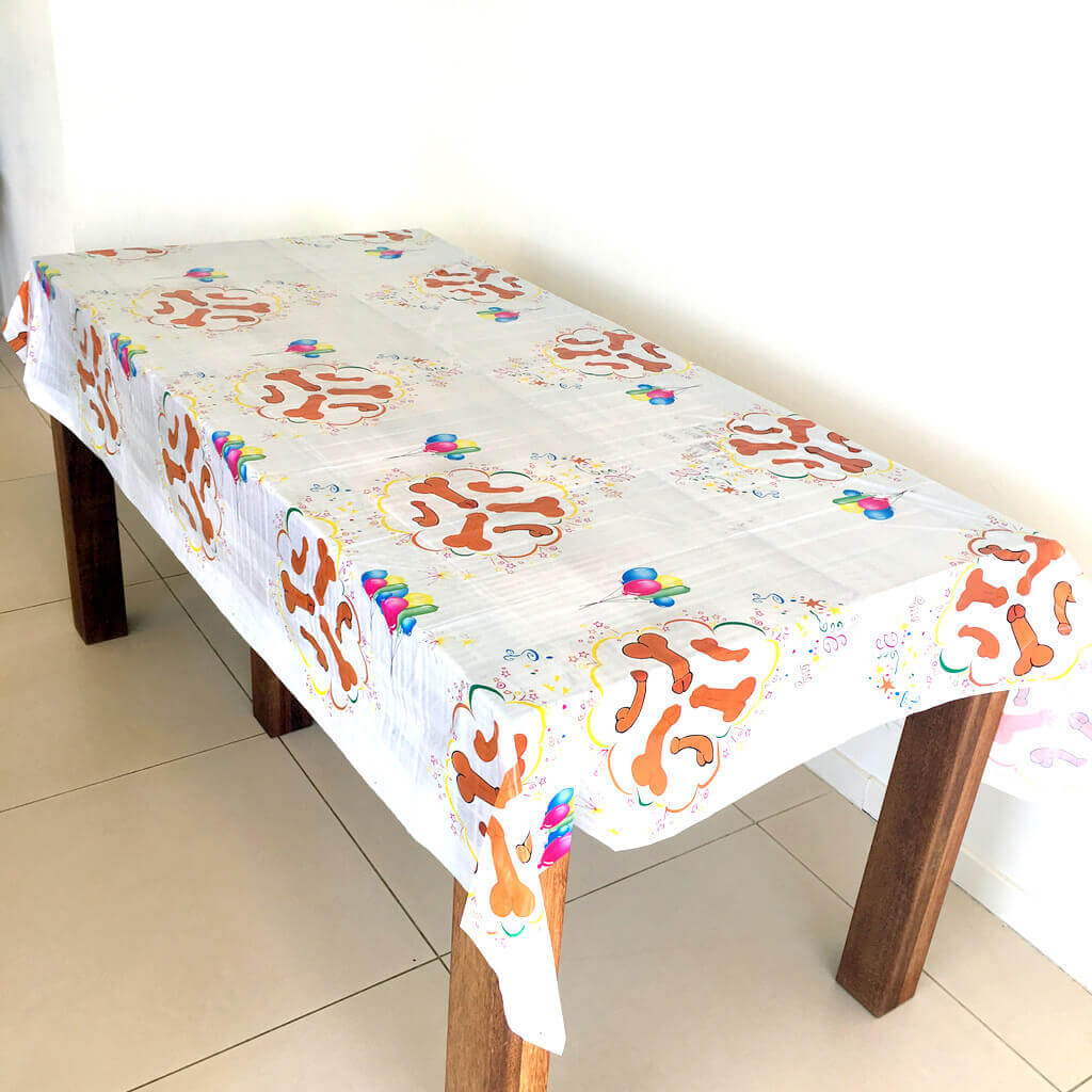 185cm x 132cm Online Party Supplies Naughty Hen Party Penis Tablecloth