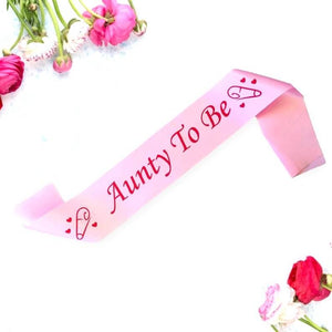 Pink 'Aunty To Be' Baby Shower Satin Sash