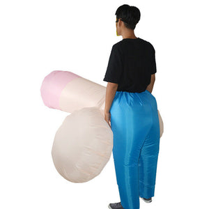 Jumbo Inflatable Hen Party Penis Costume - Pink & Beige