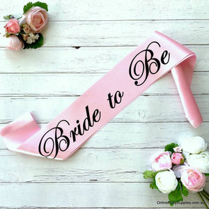 Pink 'Bride to Be' Satin Sash - Bachelorette Party Sash