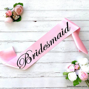 Pink 'Bridesmaid' Satin Sash - Bachelorette Party Sash
