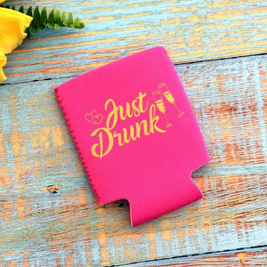 Online Party Supplies Pink Just Drunk Bachelorette Hen Party Stubby Holder