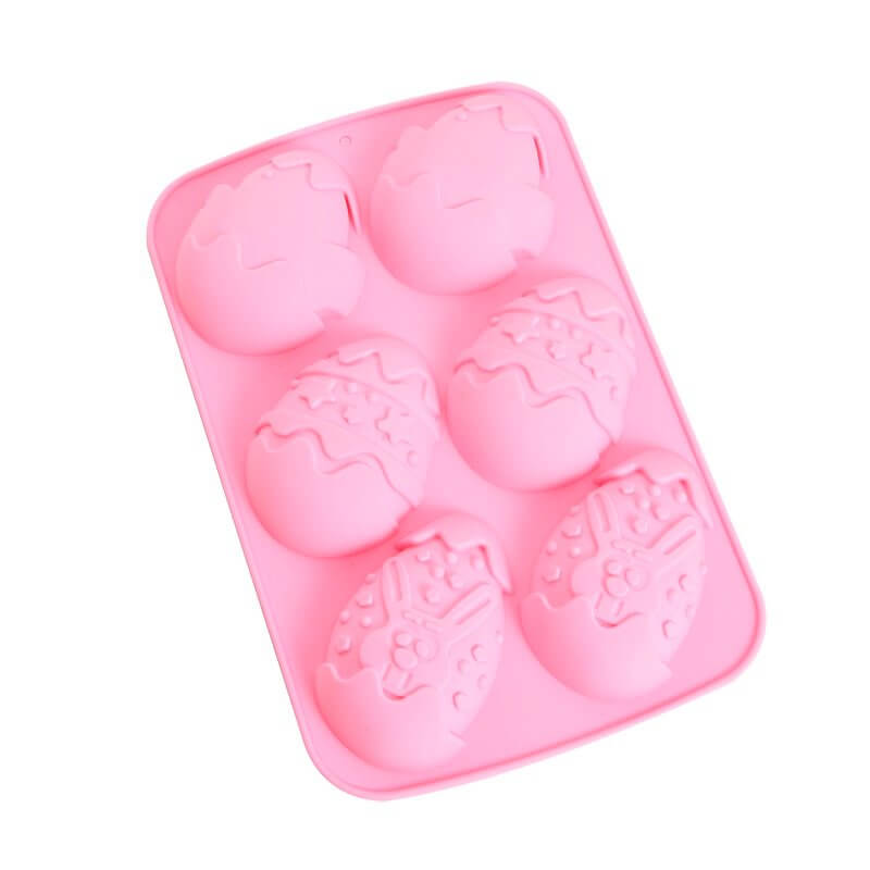 Pink Easter Egg Chocolate Silicone Mold - 6 Cavities