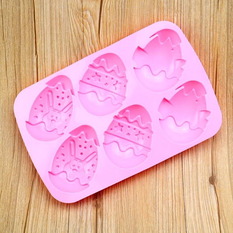 Pink Easter Egg Chocolate Silicone Mold - 6 Cavities