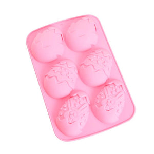 Pink Easter Egg Chocolate Silicone Mold - 6 Cavities