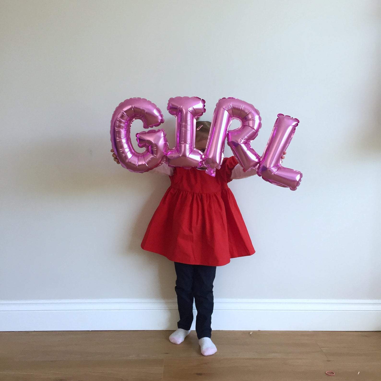 107*38cm Online Party Supplies Pink GIRL Script Baby Shower Gender Reveal Foil Balloon Banner