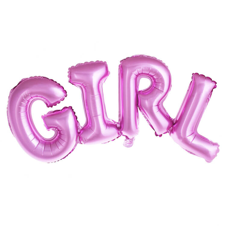 GIRL Baby Shower Foil Balloon Banner - Gender Reveal Party Decorations