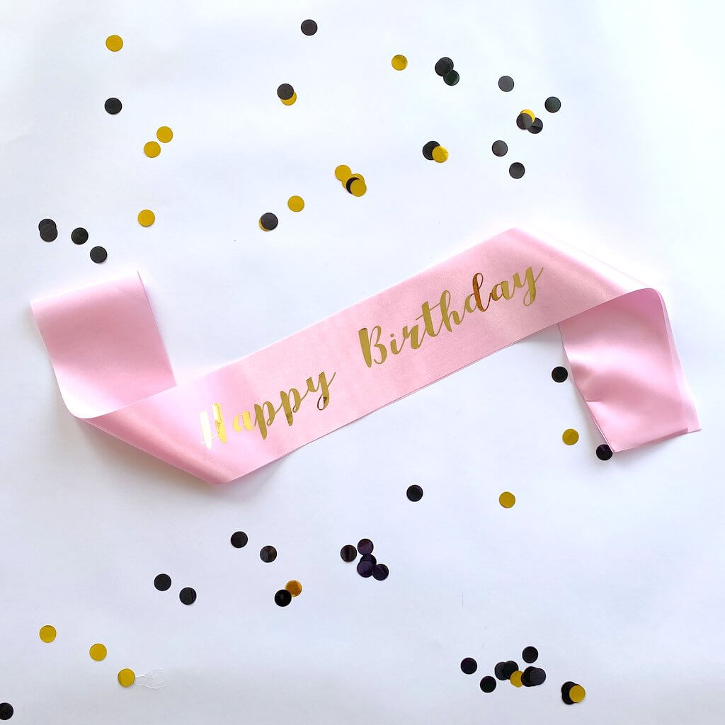 Pink 'Happy Birthday' Party Sash