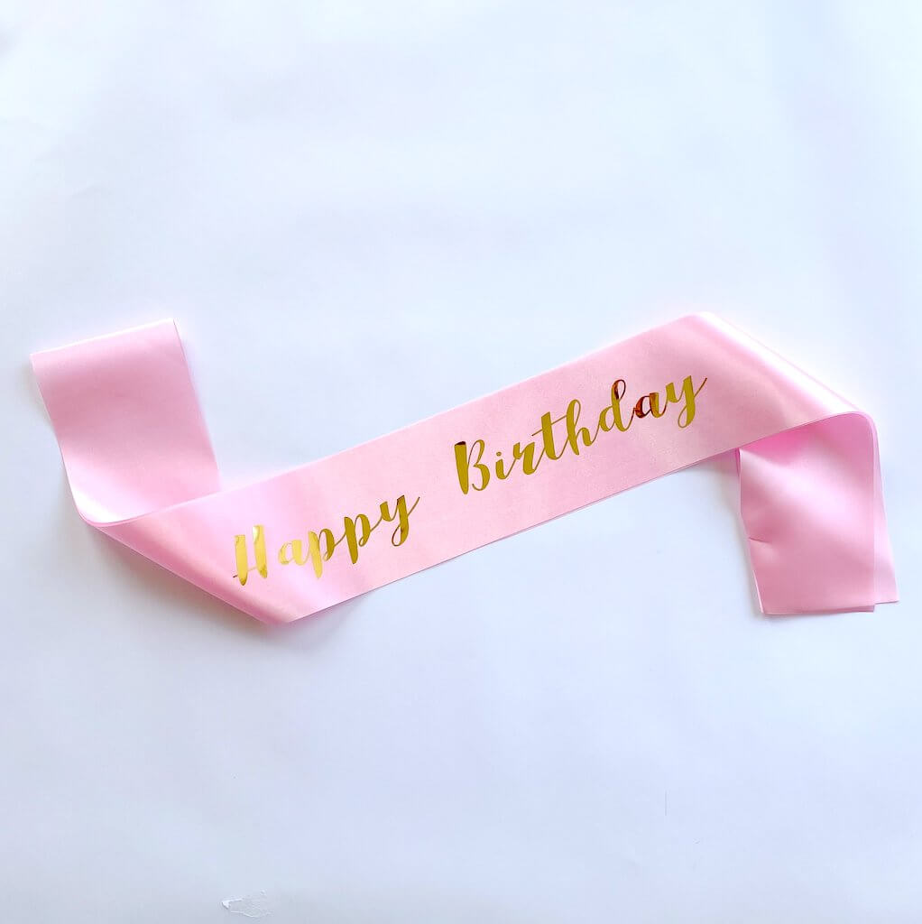 Pink 'Happy Birthday' Party Sash