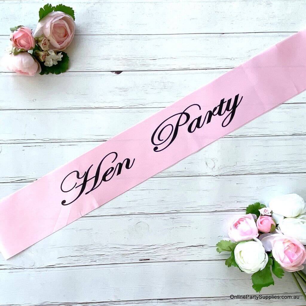 Pink 'Hen Party' Satin Sash - Bachelorette Party Sash