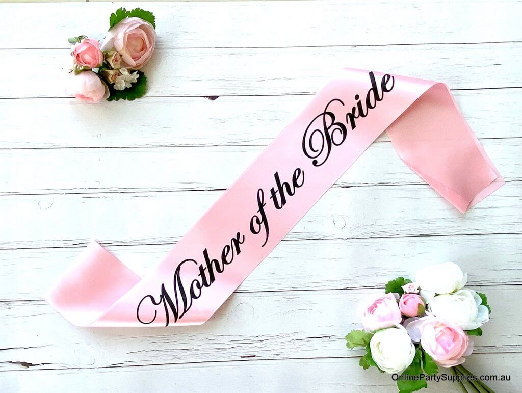 Pink 'Mother Of The Bride' Satin Sash - Bachelorette Party Sash