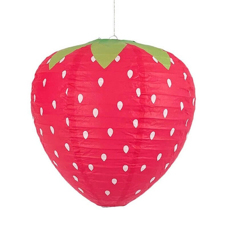red Strawberry Shaped Paper Lantern - 2 Sizes