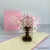 Handmade Pink and White Rose Tree Pop Up Card - 3D Floral Valentine's Day Pop Out Cards