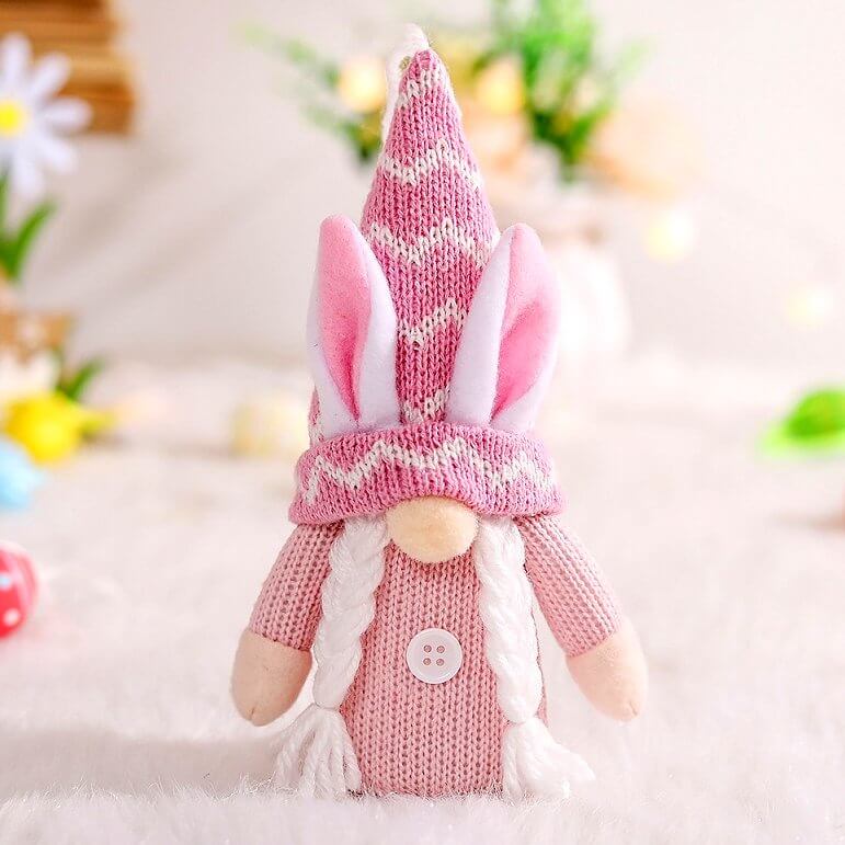 Plush Knitted Easter Bunny Gnome Hanging Ornament