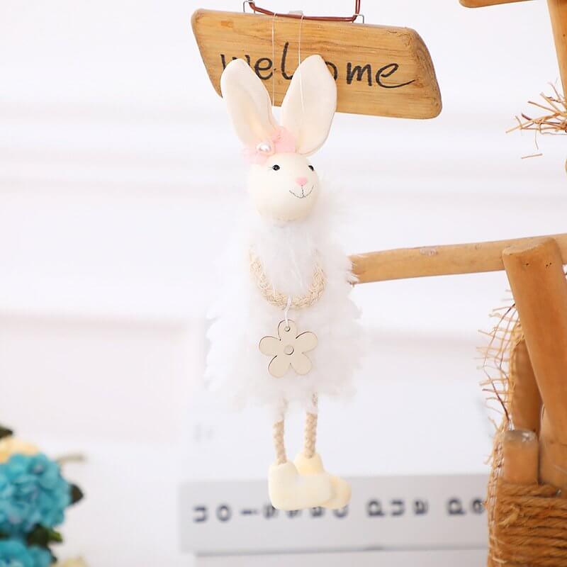 Easter Bunny Rabbit Doll Hanging Ornament - Easter Themed Party Supplies, Accessories, and Paper Decorations