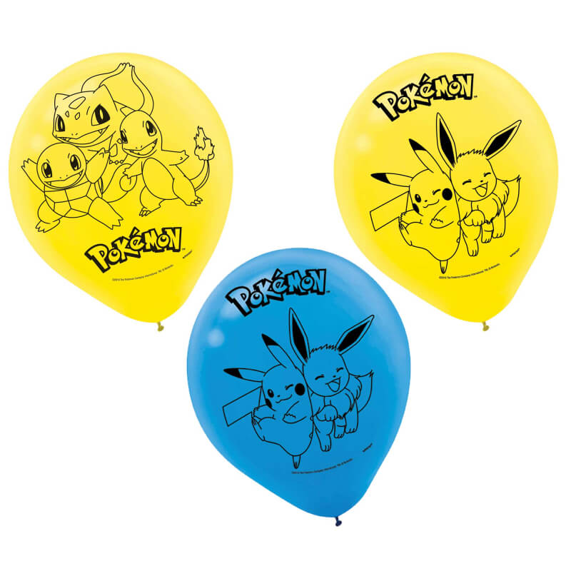 12" Pokemon Classic Latex Balloon 6 Pack
