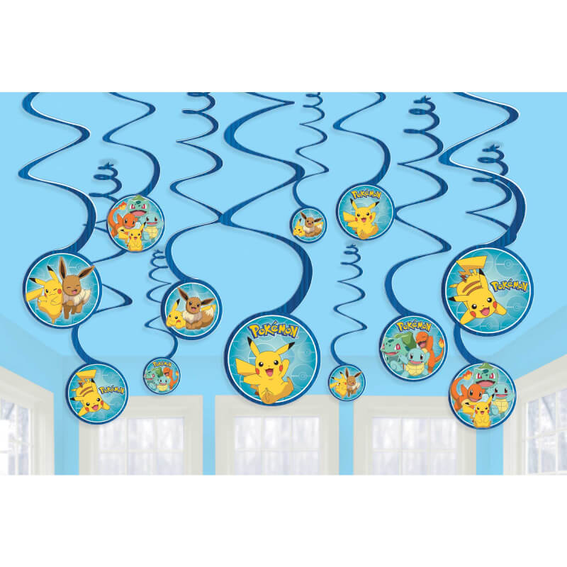 Pokemon Classic Spiral Hanging Decorations 12 Pack