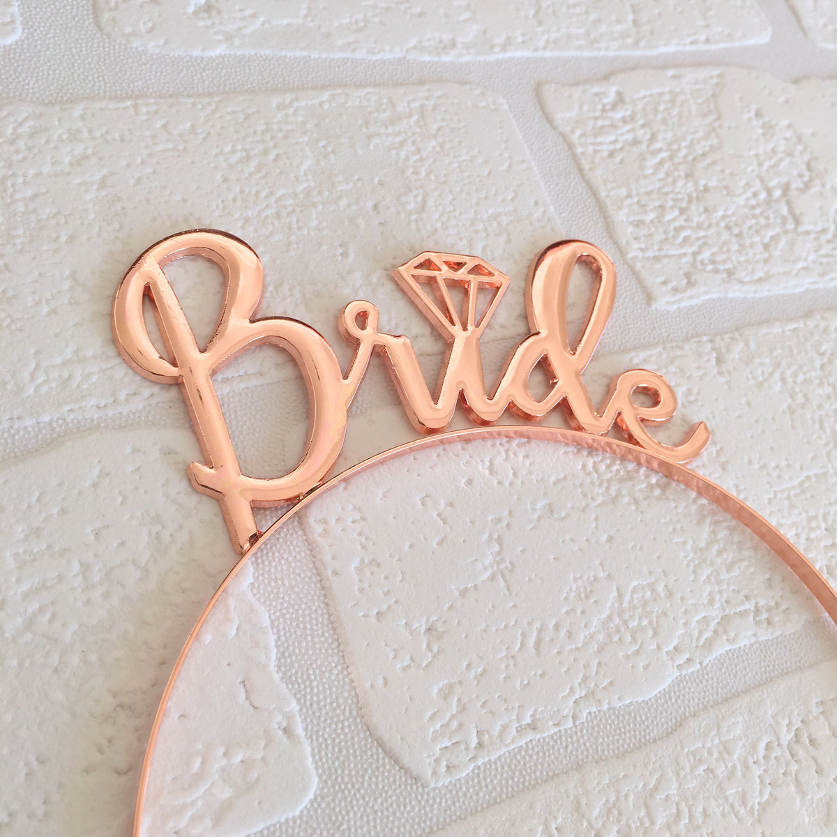 Premium Quality Metal Rose Gold Bride Headband - Online Party Supplies