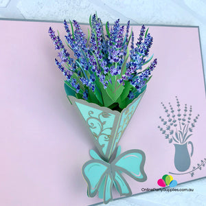Handmade Lavender Bouquet 3D Pop Up Card - Online Party Supplies