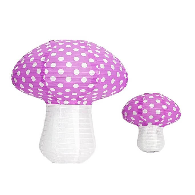 Purple Mushroom Shaped Paper Lantern - 2 Sizes