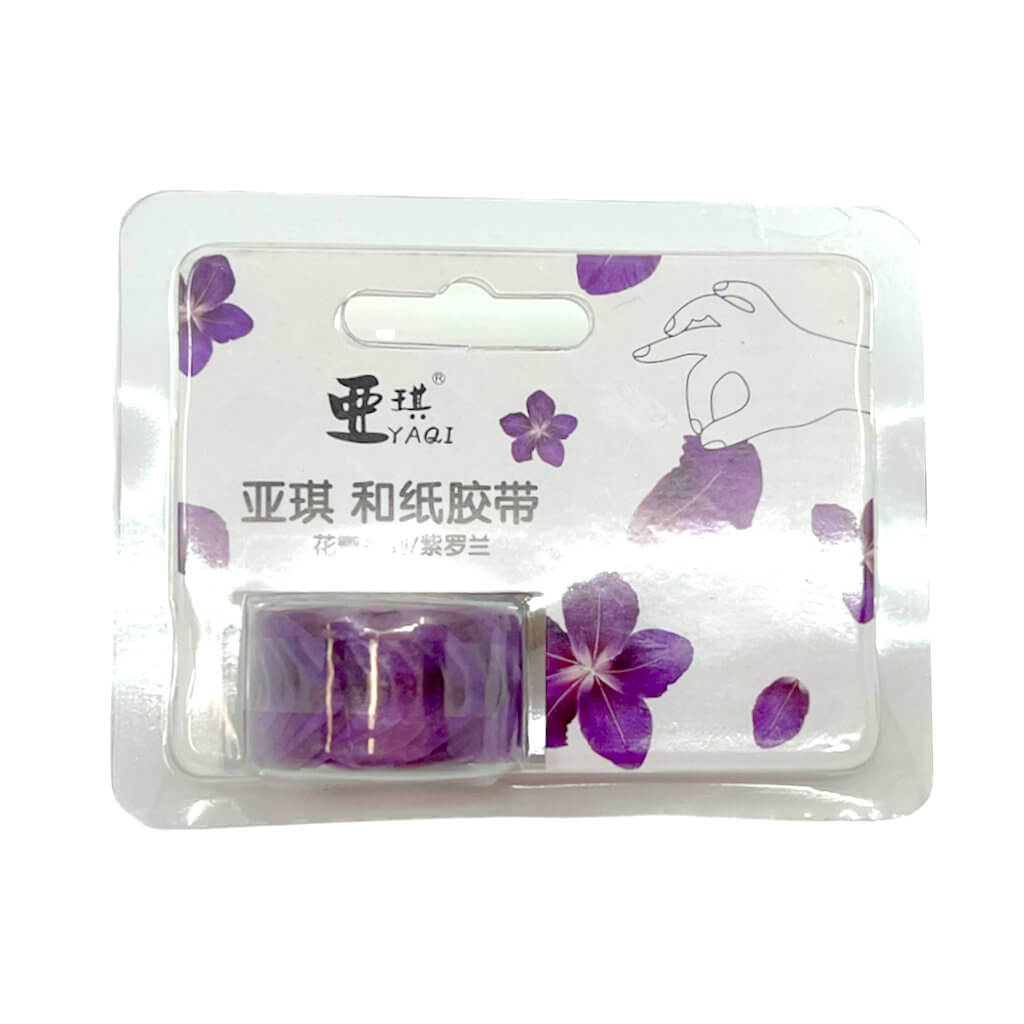 Purple Single Clematis Flower Petal Washi Tape Sticker 200 Roll - A35