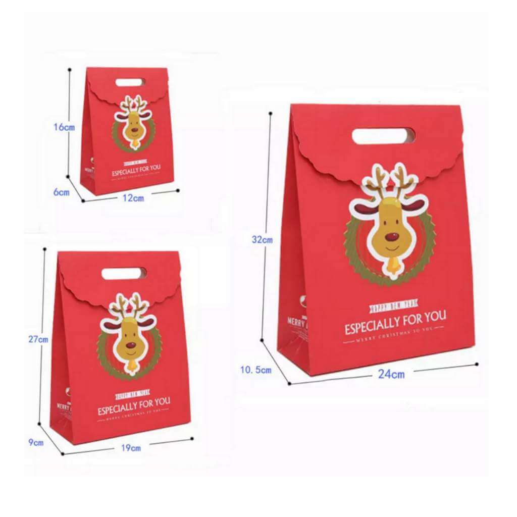 Red Christmas Paper Gift Bag - Smiling & Waving SantaRed Christmas Paper Gift Bag - Smiling & Waving Santa