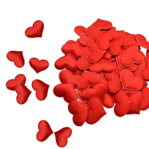 100pcs Heart Fabric Confetti Table Scatters - Red